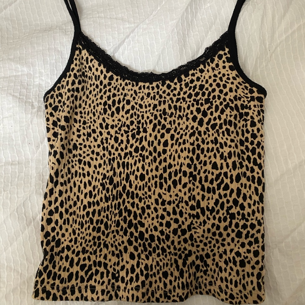 Brandy Melville Leopard Lace Tank Top